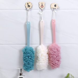 Luxury Bath Brush, Loofah Brush, Soft Nylon Sponge Brush, Back Scrubber, Shower Brush, Bath Brush With Long Handle, Exfoliating Bath Brush For Cleanse & Massage – Multicolor