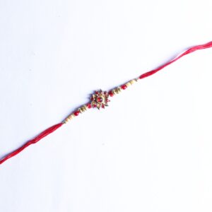 SUMEH Designer Metal Rakhi For Bhaiya & Bhabhi ( 2 Pc Rakhi, 1Pc Roli, 1Pc Chawal)