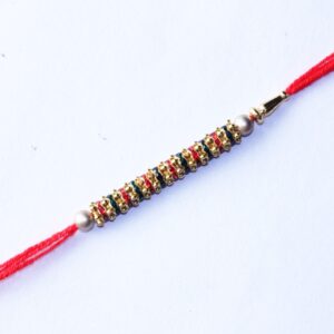 SUMEH Designer Dora Rakhi For Bhiya & Bhabhi ( 5 Pc Rakhi, 1Pc Roli, 1Pc Chawal)