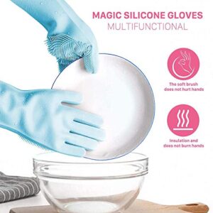 SUMEH Silcion Gloves for Dishwashing, Washing Utensils Silicone Dishwashing, Car Cleaning Gloves, Bathroom and Kitchen washing Glvoes