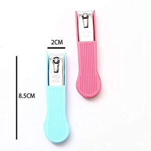 SUMEH :Nail Cutter Clipper Stainless Steel Nail Trimmer With Plastic Cover for Men/Women And Children Multicolor (Pack of 2 pcs)