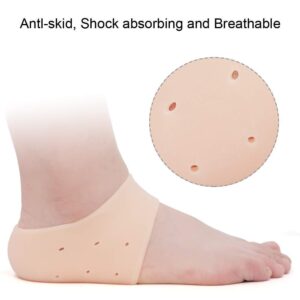 Half Heel Socks Anti Crack Silicon Gel Heel And Foot Protector Moisturizing Socks for Foot Care, Pain Relief And Heel Cracks for Men And Women – Beige Free Size