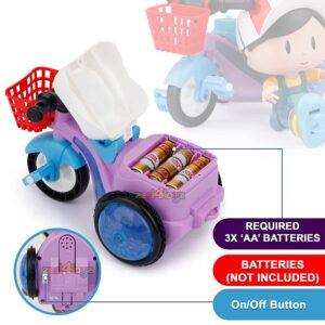 Stunt Tricycle Bump and Go Toy with 4D Lights, Dancing Toy, Battery Operated Toy Plastic for Boys Girls – Multi Color