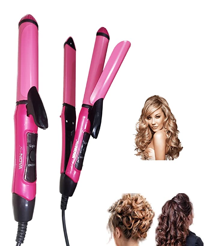 NEW NOVA Girl’s, Women’s and Men’s 2 in 1 Straightener Curler, Hair Styling Tools Hair Curler and Straightener Corded Electric Beauty Set