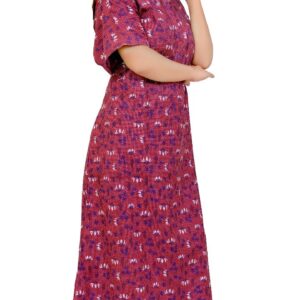 Women Cotton Printed Maxi Nighty Nightdress