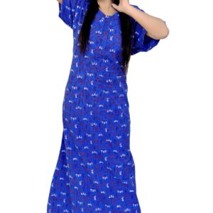 Women Cotton Printed Maxi Nighty Nightdress