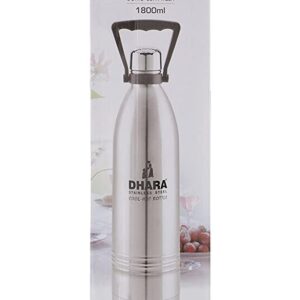 Dhara Stainless Steel Bottle, 1800ml, Silver , Set of 1