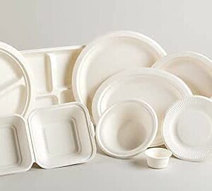 SUMEH Disposable White Paper Plates 10 inch Thick Set of 25 Plates = 25 pcs, Biodegradable, Compostable, Non-toxic & Ecofriendly for Lunch, Dinner & Dessert