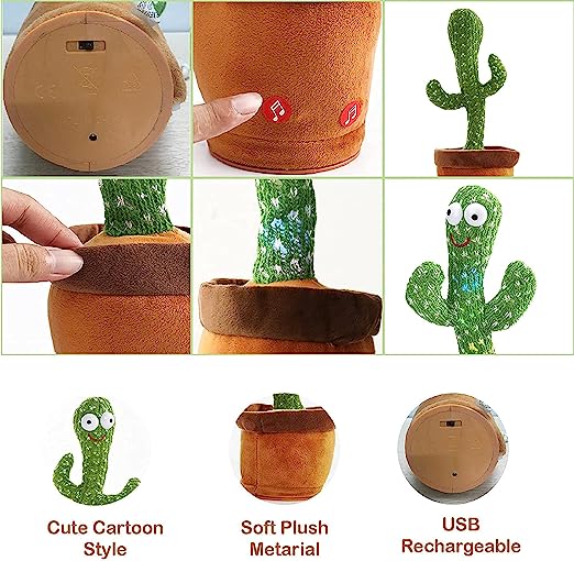 SUMEH Dancing Cactus Talking Toy  (Green)