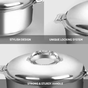 Dhara Stainless Steel 1800 Ultra Insulated Double Walled Roti Server 1400ml Capacity