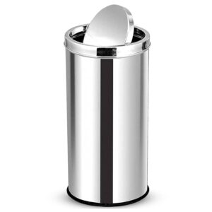 Stainless Steel Swing Dustbin – 10X14 Inch, 11 LTR Capacity