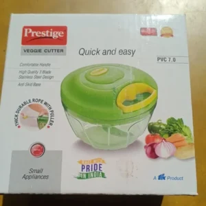 Prestige PVC 7.0 Veggie Cutter with 3 Stainless Steel Blades|Capacity-450ML|Green