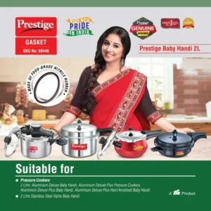 Prestige Baby Handi Pressure Cooker Gasket, 2 Liter – PR60446 | Black | 1 Pc