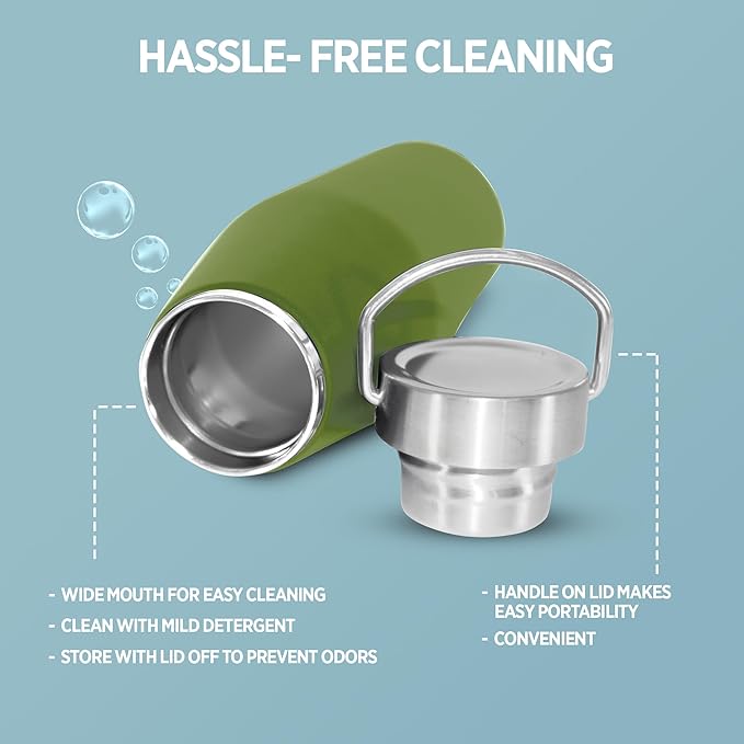 Dhara 1000ml Stainless Steel Vacuum Insulated Yes Water Bottle Green | Double Wall Thermosteel flask 24 Hours Hot and Cold for Kids and Adults - Image 6