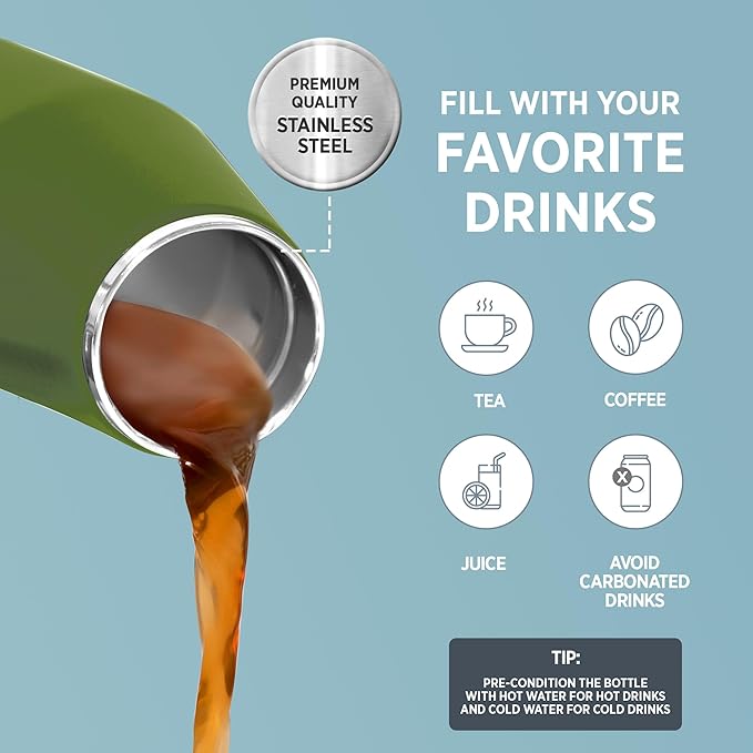 Dhara 1000ml Stainless Steel Vacuum Insulated Yes Water Bottle Green | Double Wall Thermosteel flask 24 Hours Hot and Cold for Kids and Adults - Image 5